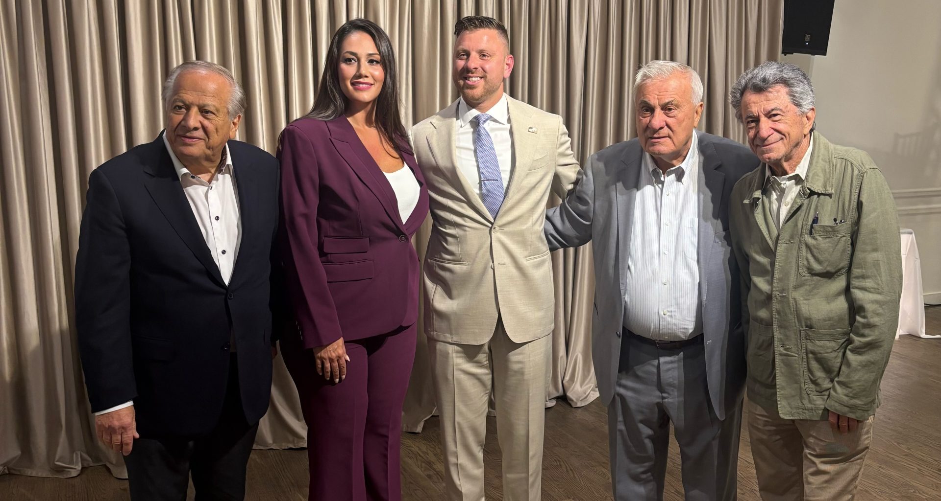 Pamela Michos with Philip Christopher, Mike LiPetri, Efstathios Valiotis, and George Delis. (Photo: The National Herald)