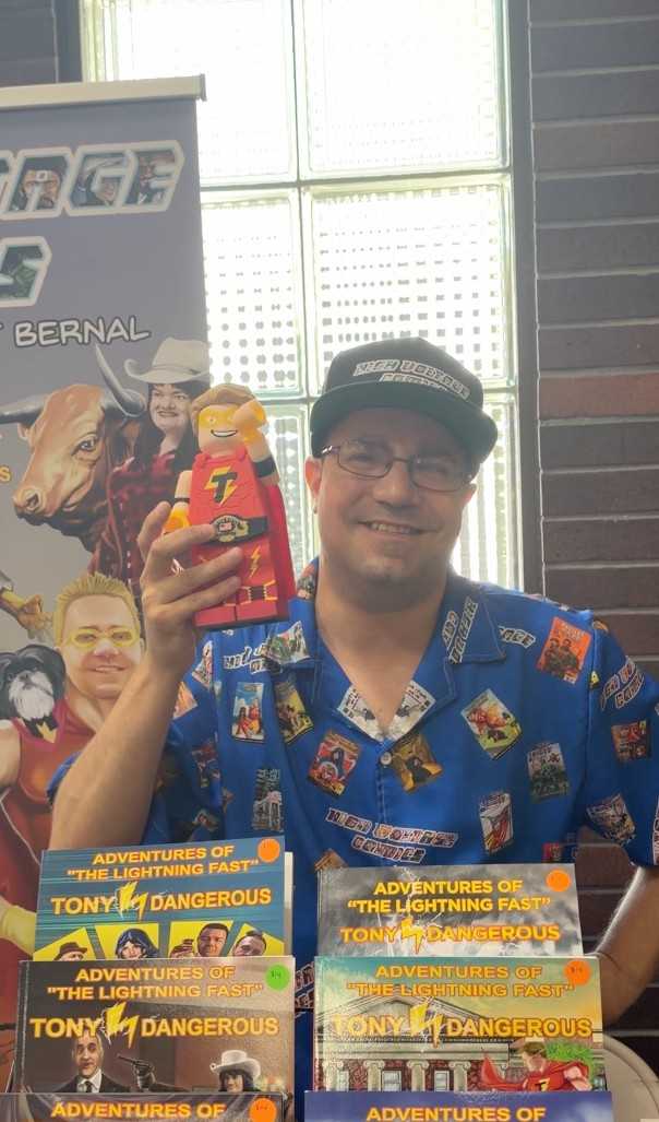 Tony Corazza poses with his namesake, Tony Dangerous.
