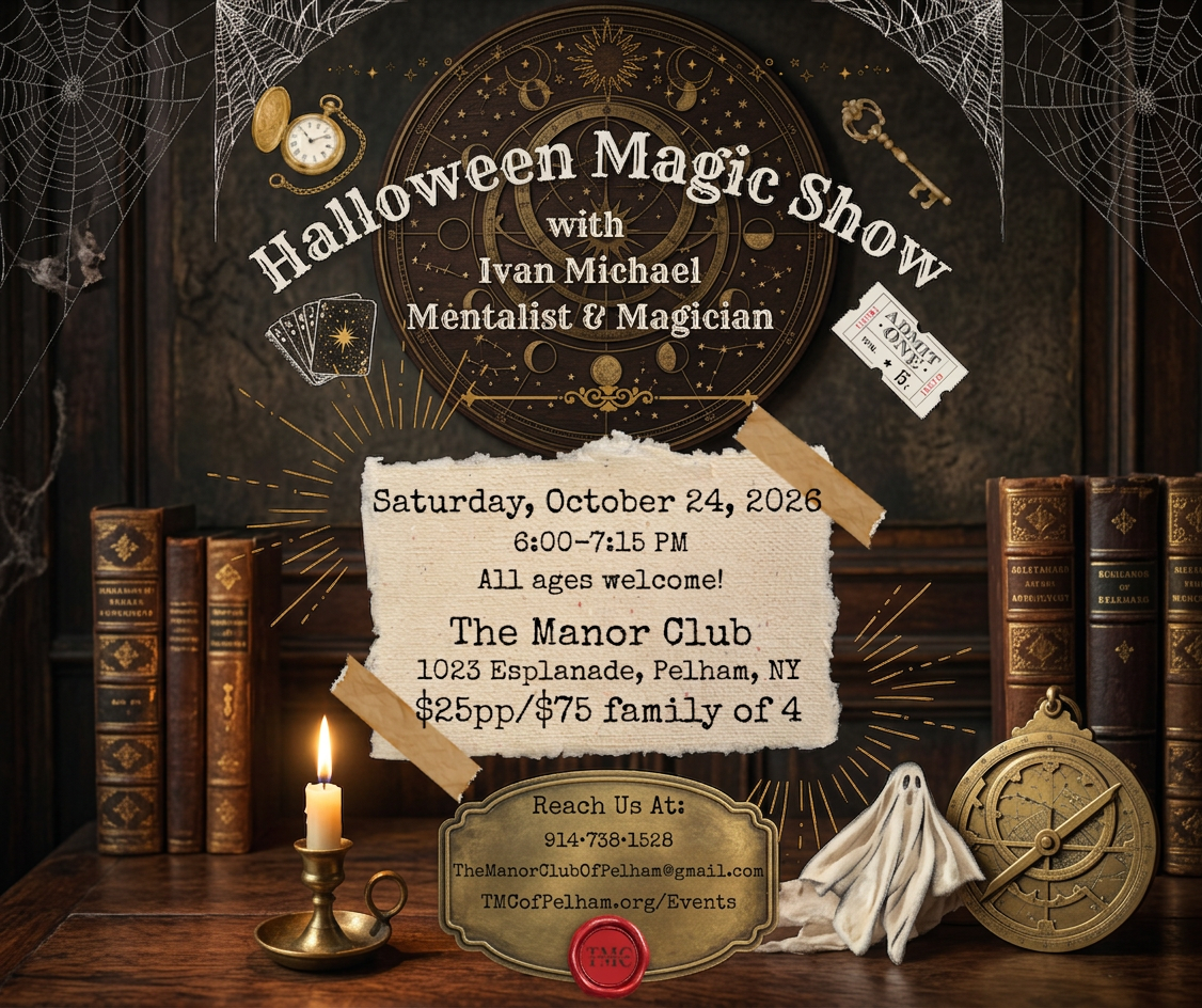 The Manor Club to host Ivan Michael, mentalist and magician, for Halloween magic show October 24
