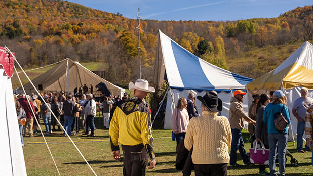 Tents and people at the Maple Shade Hootenanny