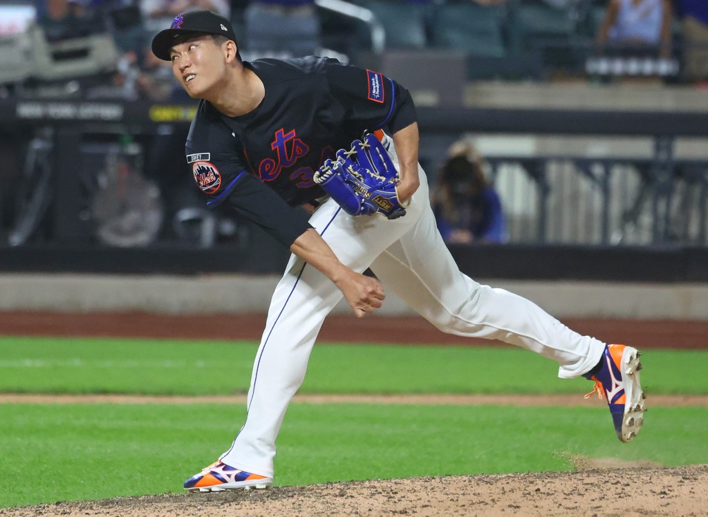 Kodai Senga pitched a scoreless ninth inning in the Mets' 10-6 win over the Giants on Sept. 4, 2026 at Citi Field.