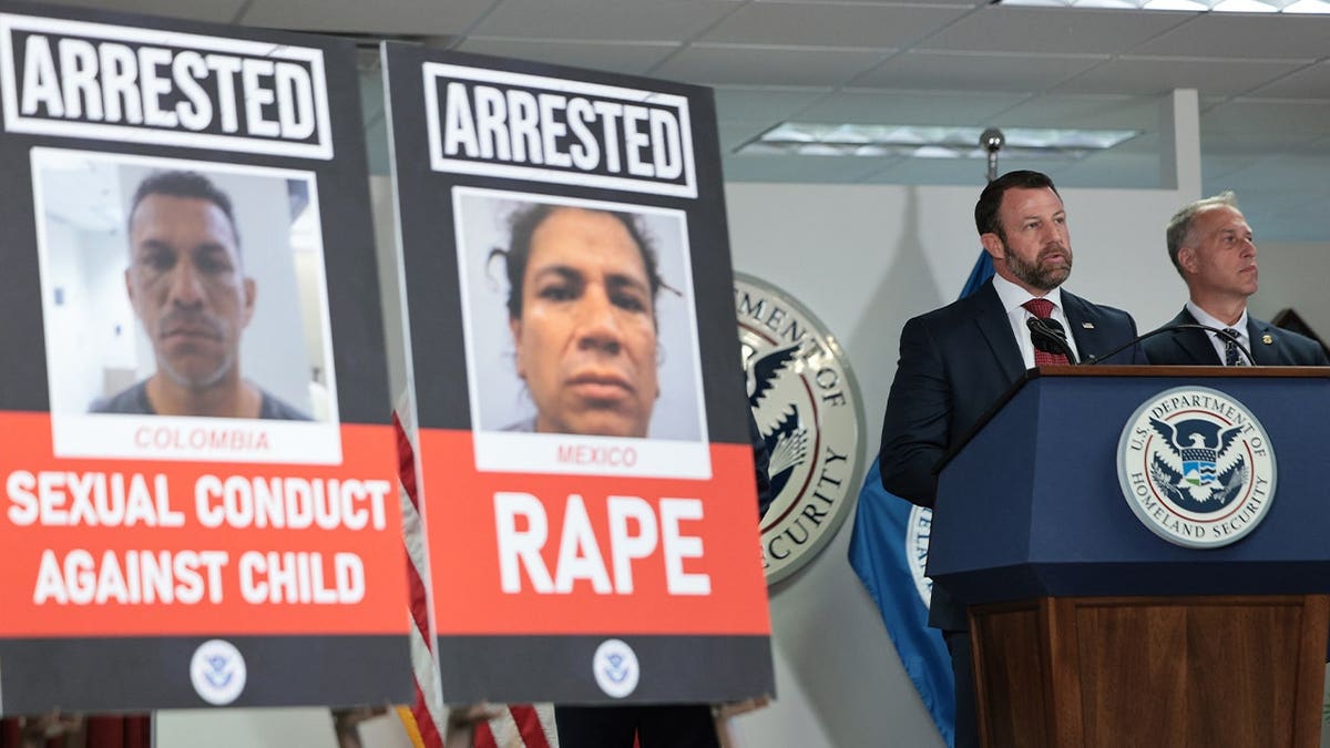 Homeland Security Secretary Markwayne Mullin speaks during a press conference at the U.S. Citizenship and Immigration Services (USCIS) New York field office on Sept. 1, 2026, in New York City, New York.
