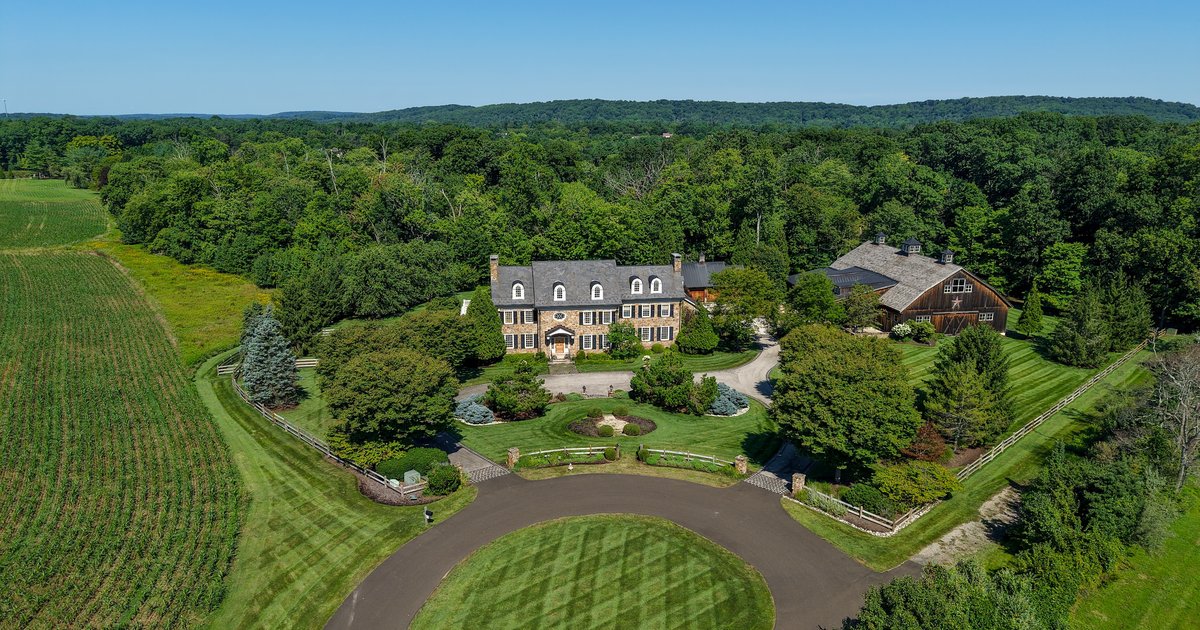 An hour from Manhattan, this $11 million Bucks County estate has its own private sports complex