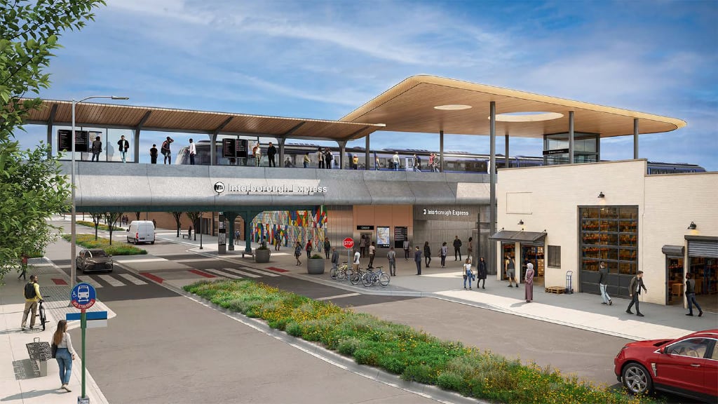 New Interborough Express renderings show modern stations for proposed rail line between Brooklyn and Queens New Interborough Express renderings show modern stations for proposed rail line between Brooklyn and Queens