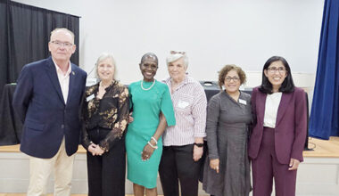 Senator Rob Rolison, New York State's 39th Senate District, Fay Casatuta, League of Women Voters (Mid-Hudson), Nyhisha T. Gibbs, AKA-Alpha Gamma Eta Omega Chapter & Forum Lead, Gayle Struble, League of Women Voters (Rockland), Elizabeth Vega-Lebron, Newburgh Free Library and Lisa Kaul, Challenger for New York State's 39th Senate District Seat