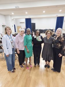 Kate Clark, Newburgh Free Library, Gayle Struble, League of Women Voters (Rockland), Nyhisha T. Gibbs, AKA-Alpha Gamma Eta Omega Chapter & Forum Lead, Rasheena Wilson, AKA-Alpha Gamma Eta Omega Chapter President, Elizabeth Vega-Lebron, Newburgh Free Library and Fay Casatuta, League of Women Voters (Rockland).