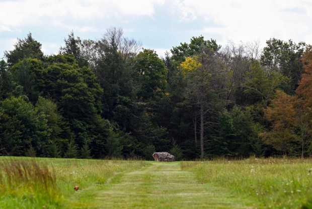 A boulder that marks the impact site at the Flight 93 National Memorial in Shanksville, PA, on Wednesday, September 9, 2026. The impact site is closed to the public. (Photo by Jeff Gritchen, Orange County Register/SCNG)