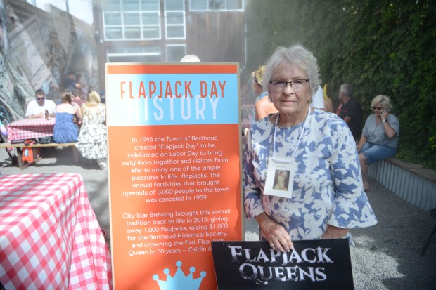Virginia Buehler, Flapjack Day Queen of 1951, returned to Flapjack Day in Berthoud on Monday. (Will Costello / Loveland Reporter Herald).