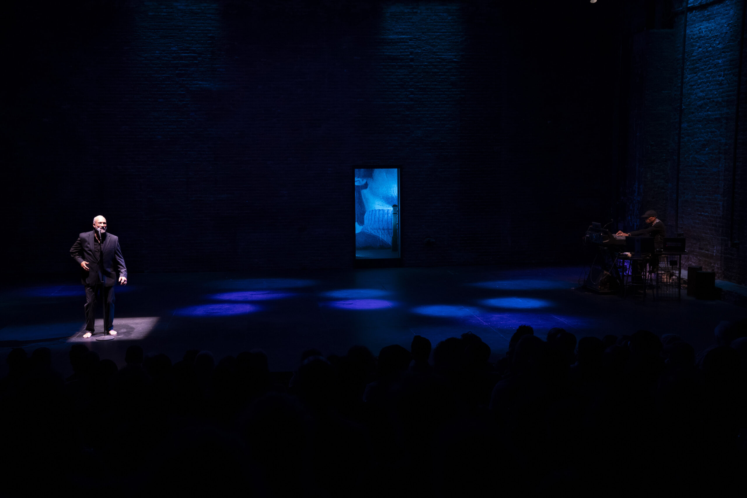 "In Honor of Jean-Michel Basquiat" at New York Theatre Workshop (Photo: Marcus Middleton) "In Honor of Jean-Michel Basquiat" at New York Theatre Workshop (Photo: Marcus Middleton)