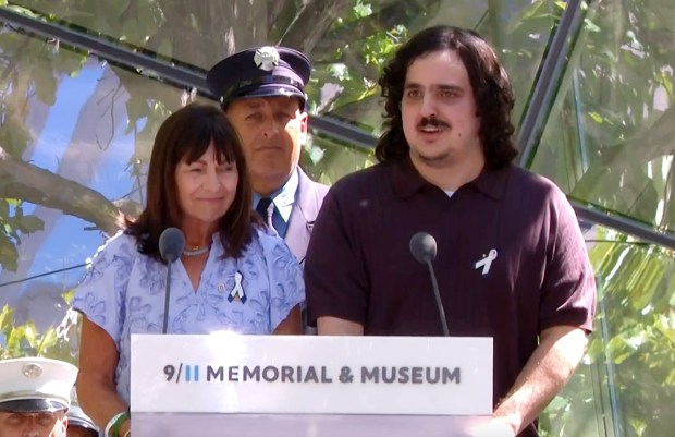 Michael Massaroli Jr. (right), the son of Michael Massaroli, who lost his life in the 9/11 attacks, called on others not to use the tragedy as a reason to "spread hate." (9/11 Memorial & Museum)