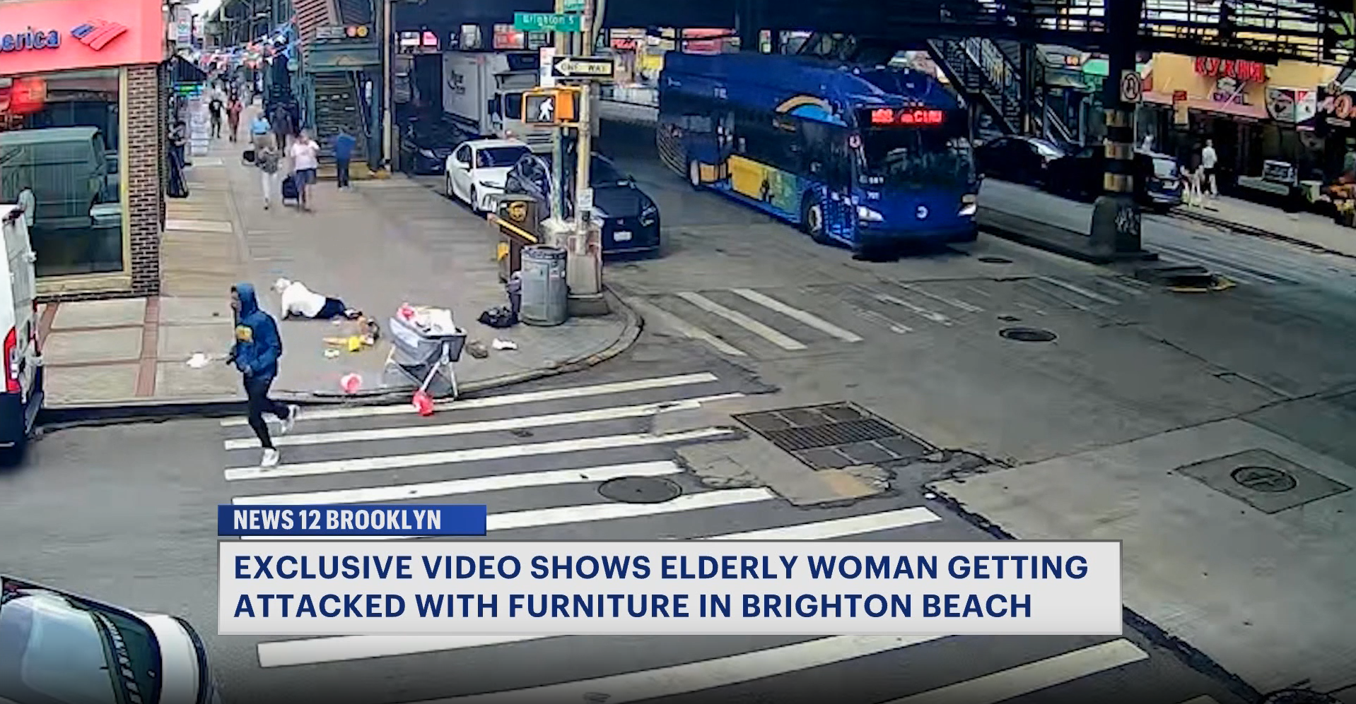 News 12 | Brooklyn | Caught On Camera 90 Year Old Woman Attacked By Stranger In Brighton Beach