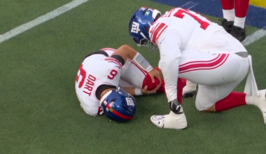 News 12 | Brooklyn | Jaxson Darts Knee Injury Is Still Being Evaluated Giants Coach John Harbaugh Says