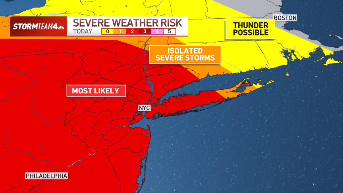 Live updates: NYC weather forecast brings hail, tornado risk – NBC New York
