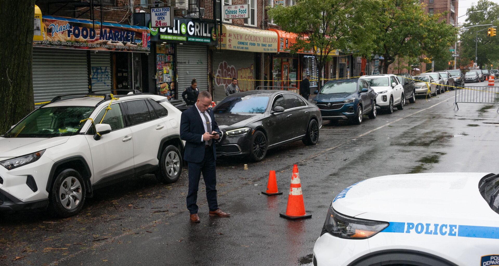 Man, 27, clinging to life after shot in head behind wheel of Mercedes in Brooklyn