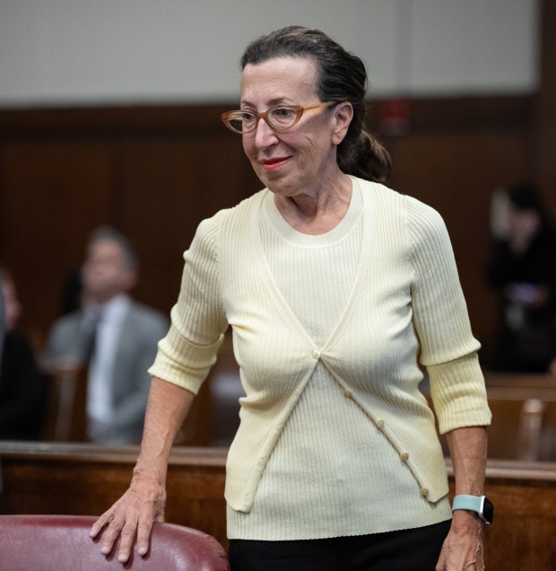 Dr. Miaranne Gillow appears in court during sentencing for two counts of felony sale of a prescription drug in Manhattan Supreme CourtThursday, April 2, 2026 in Manhattan, New York. (Barry Williams/ New York Daily News)