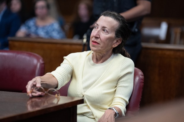 Dr. Marianne Gillow appears in court during sentencing for two counts of felony sale of a prescription drug in Manhattan Supreme Court Thursday, April 2, 2026 in Manhattan, New York. 