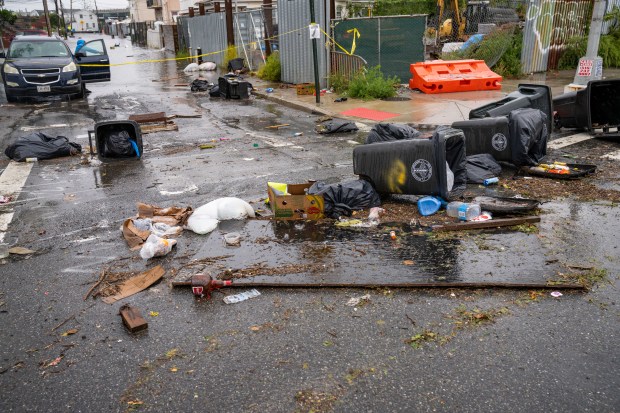 (Flooding on Beach 84th Street) A powerful Nor'easter brought heavy, wind driven downpours to New York City, causing widespread flooding and bringing down trees on Saturday September 26, 2026. 0739. (Theodore Parisienne / New York Daily News)