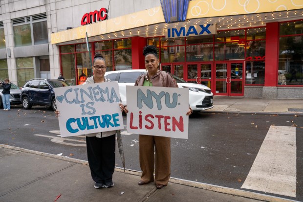 Assemblymember Keith Powers was joined by other Elected Officials as he headed a Rally in an effort to stop the planned closure of the AMC Theatre located at 570 2nd Avenue in Manhattan on Sunday September 20, 2026. 1136. (Theodore Parisienne / New York Daily News)