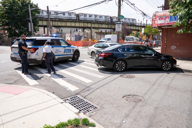 According to witnesses, a man driving a black Nissan Altima sedan with a female passenger in tow was being pursued by another man driving an older model beige Lexus sedan eastbound on New Lots Avenue in Brooklyn on Thursday September 3, 2026. 1153. The man driving the Altima allegedly stabbed the pursuer multiple times at an unknown location. As the Altima tried to turn right onto Elton Street, the pursuing Lexus struck the rear of the Altima, causing it to mount the sidewalk where it made contact with a small tree. As the Altima backed off and tried to leave, the Lexus partially mounted the sidewalk and struck the driver door of the Altima. All occupants of both vehicles then exited and engaged in a physical fight, with the woman from the Altima at one point pulling a gun from a bag as her accomplice yelled 'Give me the Gun'. No shots were fired. The driver of the Altima then took off running westbound on New lots Avenue, with the bleeding driver of the Lexus in hot pursuit. The Lexus driver caught up with his adversary just past 866 New Lots Avenue and, while gushing blood from his wounds, managed to get the upper hand and gouged out the left eye of his adversary while screaming 'You tried to kill me', before dropping it on the sidewalk. The Lexus driver then collapsed between parked cars a few feet away. According to witnesses, the woman from the black Nissan Altima was eventually arrested, but only after she got rid of the gun, removed other items from the car, and changed her clothes. (Theodore Parisienne / New York Daily News)
