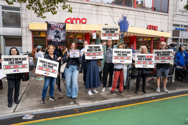 Assemblymember Keith Powers was joined by other Elected Officials as he headed a Rally in an effort to stop the planned closure of the AMC Theatre located at 570 2nd Avenue in Manhattan on Sunday September 20, 2026. 1136. (Theodore Parisienne / New York Daily News)