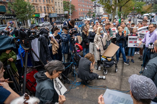 Assemblymember Keith Powers was joined by other Elected Officials as he headed a Rally in an effort to stop the planned closure of the AMC Theatre located at 570 2nd Avenue in Manhattan on Sunday September 20, 2026. 1136. (Theodore Parisienne / New York Daily News)