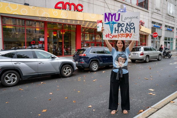 Assemblymember Keith Powers was joined by other Elected Officials as he headed a Rally in an effort to stop the planned closure of the AMC Theatre located at 570 2nd Avenue in Manhattan on Sunday September 20, 2026. 1136. (Theodore Parisienne / New York Daily News)