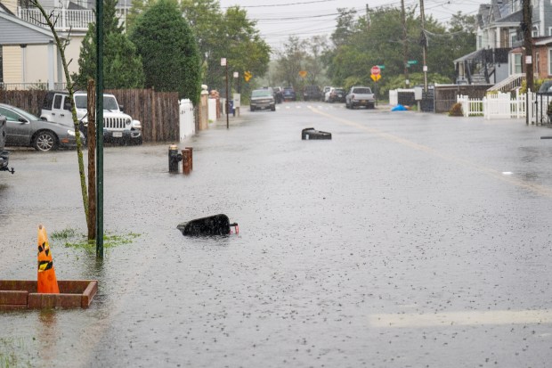 (Widespread flooding could be seen in Far Rockaway) A powerful Nor'easter brought heavy, wind driven downpours to New York City, causing widespread flooding and bringing down trees on Saturday September 26, 2026. 0739. (Theodore Parisienne / New York Daily News)