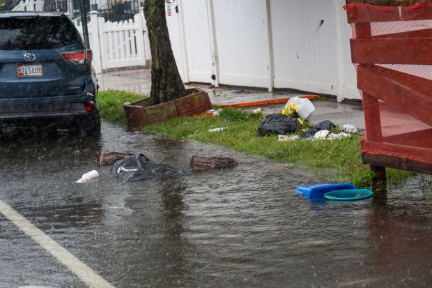 (Widespread flooding could be seen in Far Rockaway) A powerful Nor'easter brought heavy, wind driven downpours to New York City, causing widespread flooding and bringing down trees on Saturday September 26, 2026. 0739. (Theodore Parisienne / New York Daily News)