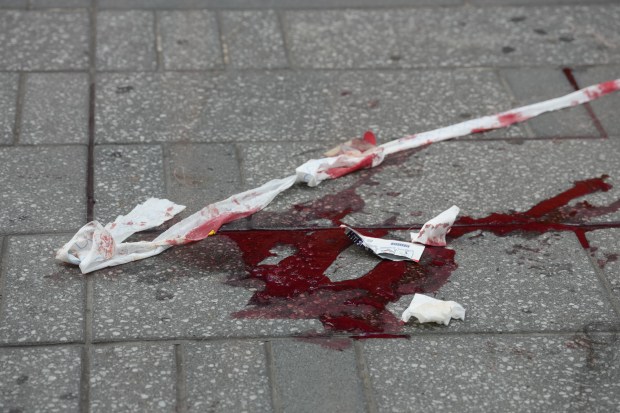 A woman was shot by NYPD cops after refusing to drop two knives she was swinging as she approached them in Times Square Monday, Aug. 31, 2026, at Seventh Ave. and W. 43rd St. in Midtown Manhattan. (Barry Williams / New York Daily News)