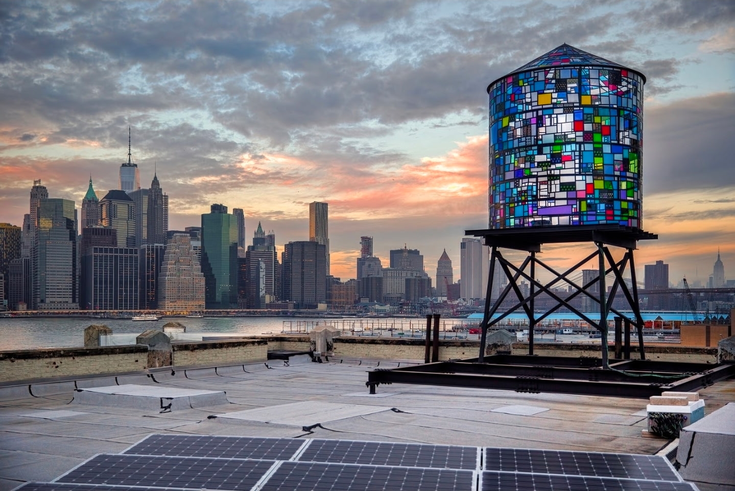 Tom Fruin’s iconic water tower sculpture in Brooklyn Bridge Park to be restored Tom Fruin’s iconic water tower sculpture in Brooklyn Bridge Park to be restored