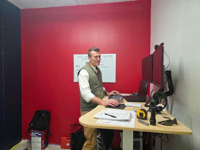 Sean McCloskey, project manager with Suffolk, on-site at the Perennial. Photo by Shane O'Brien.