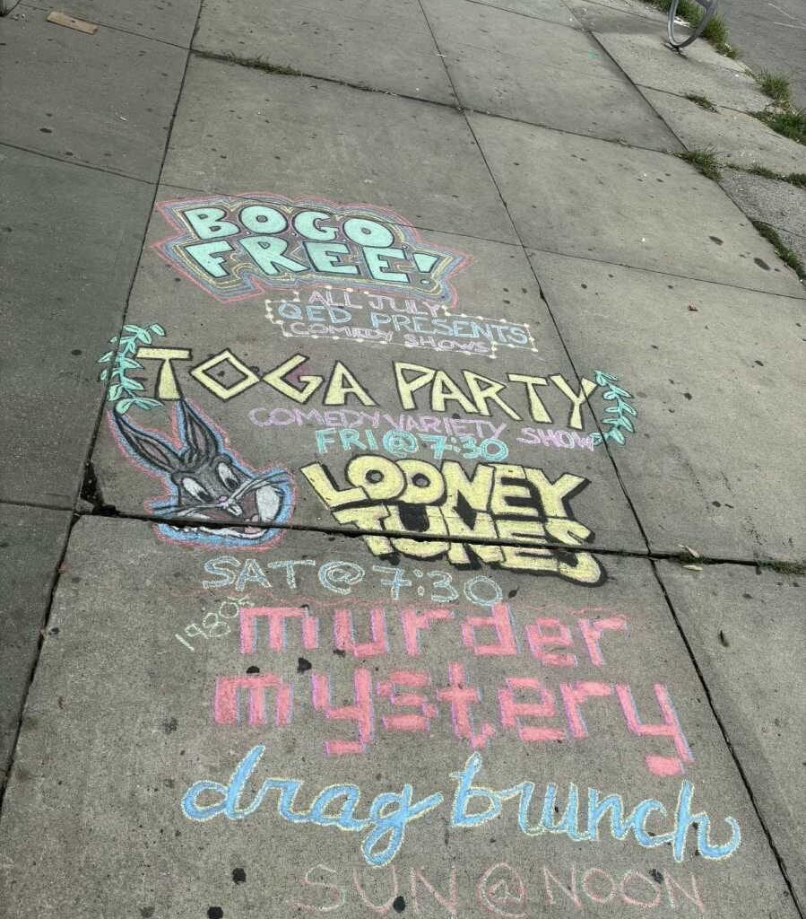 Q.E.D. Astoria owner calls for more police action on harassment after individual repeatedly erases venue’s sidewalk art – QNS