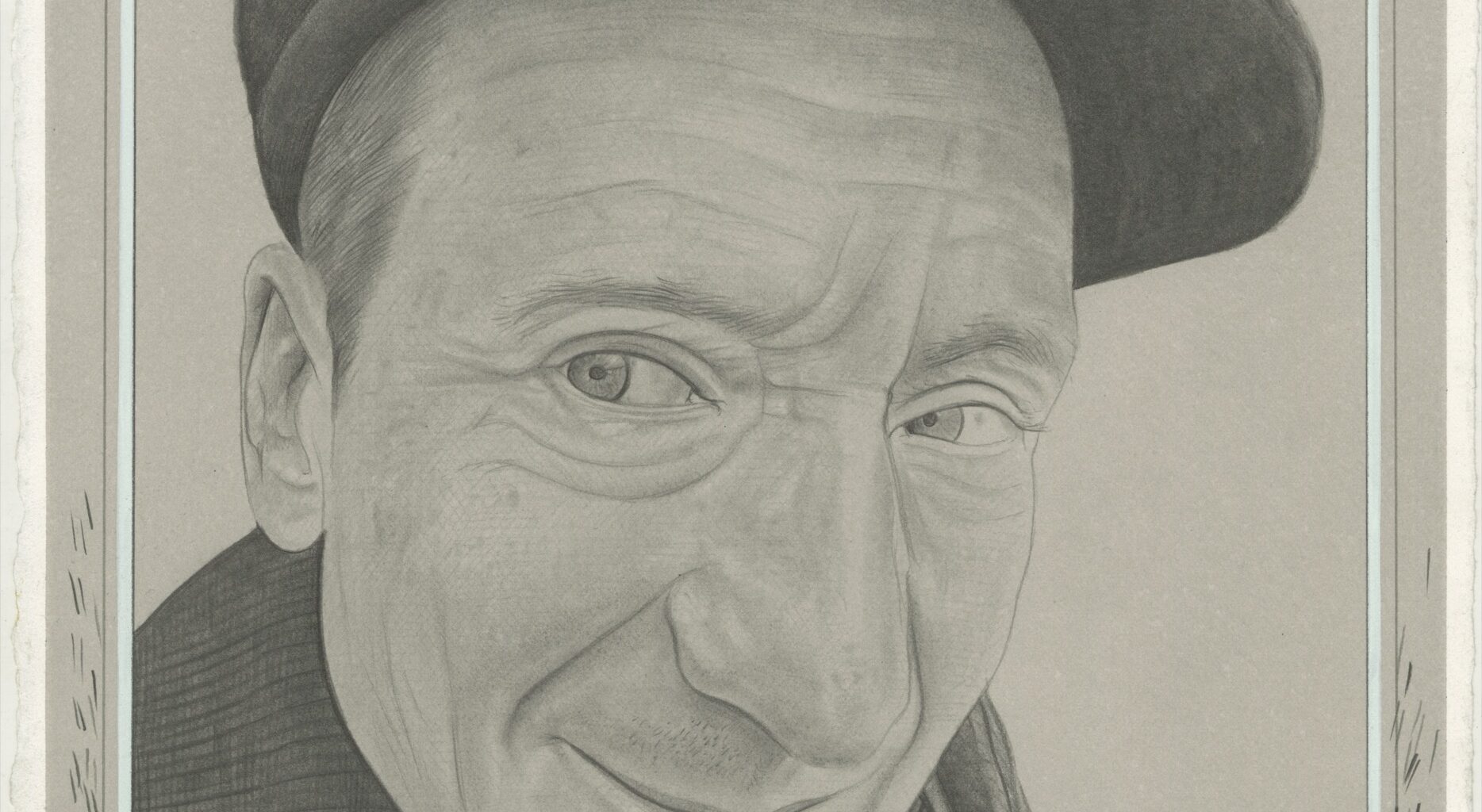 Portrait of Adam Caruso, pencil on paper by Phong H. Bui.