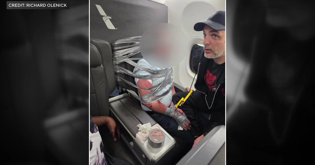 Passengers who helped restrain disruptive man on American Airlines flight describe chaos
