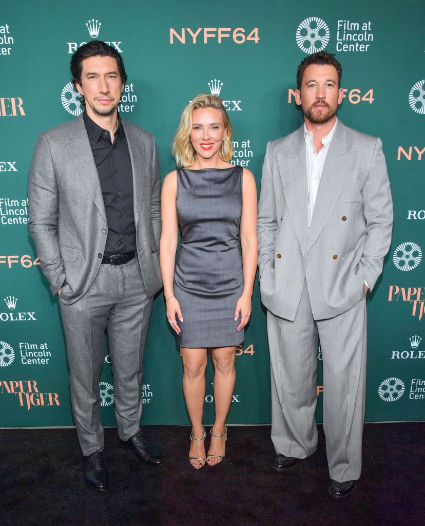 Adam Driver, Scarlett Johansson, and Miles Teller at the "Paper Tiger" Opening Night and North American Premiere of the 64th New York Film Festival.