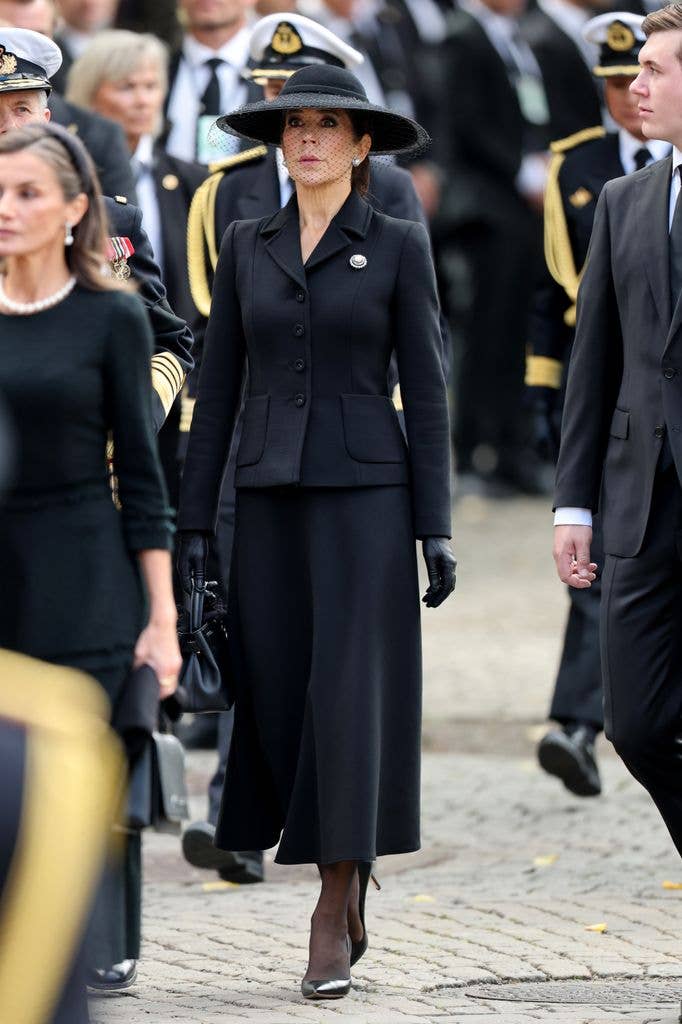 Queen Mary of Denmark during the funeral of King Harald V of Norway on September 09, 2026 in Oslo, Norway. Born on February 21, 1937, King Harald V of Norway was the first Norwegian-born monarch to inherit the Norwegian throne in over 600 years, reigning from 1991 until his death on August 28, 2026