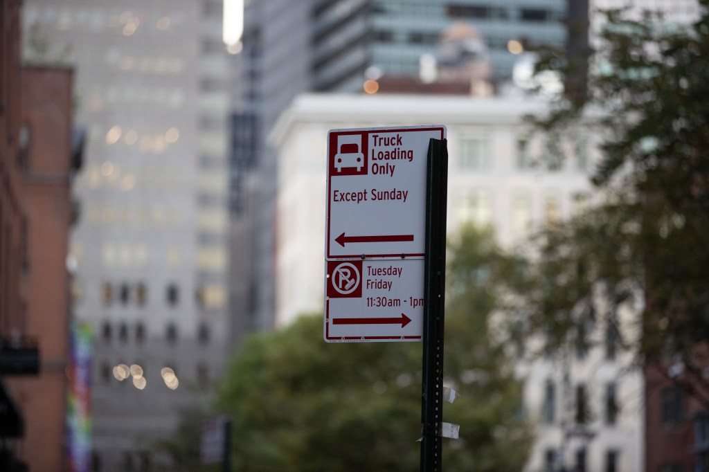 An alternate side parking sign in Manhattan.