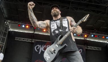 Andy Williams of Every Time I Die performs at Rock On The Range Music Festival on Sunday, May 21, 2017, in Columbus, Ohio. (Photo by Amy Harris/Invision/AP)
