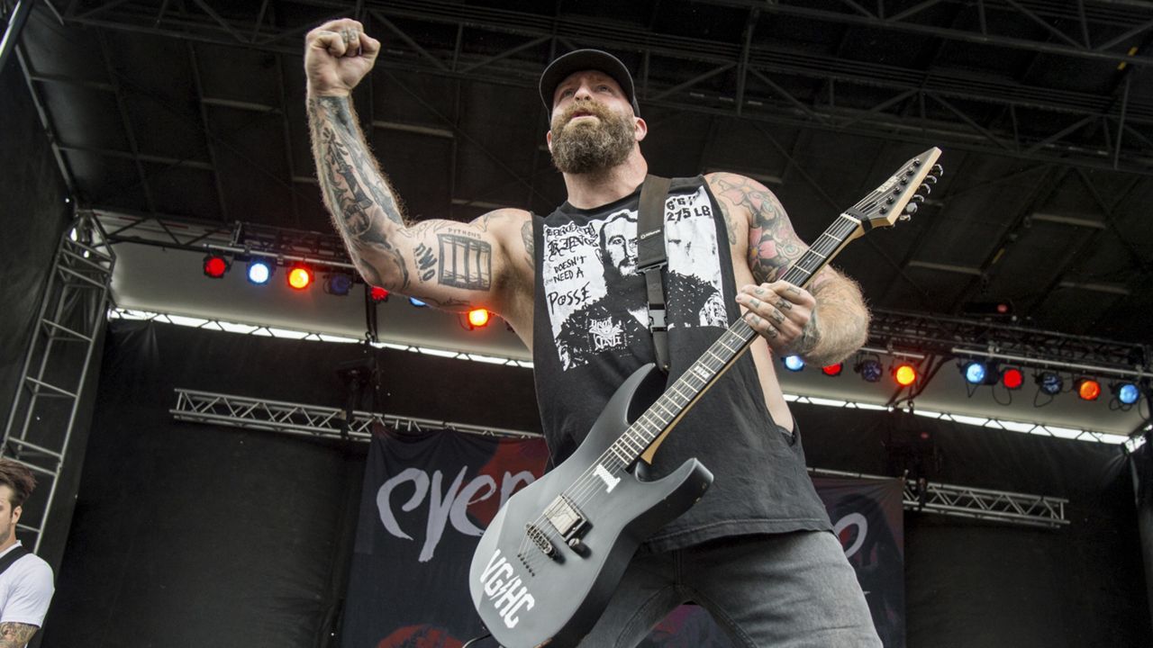 Andy Williams of Every Time I Die performs at Rock On The Range Music Festival on Sunday, May 21, 2017, in Columbus, Ohio. (Photo by Amy Harris/Invision/AP)