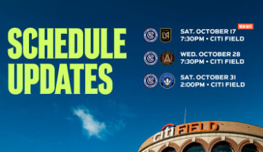 New York City FC Announce Schedule Updates for Final Regular Season Home Matches