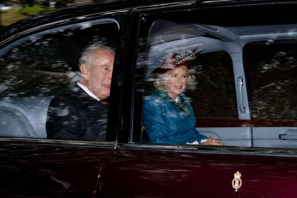 King Charles III and Queen Camilla attend a Sunday church service at Crathie Kirk, near Balmoral. Picture date: Sunday September 6, 2026.