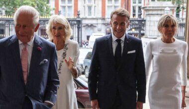 Queen Camilla and Brigitte Macron steal the show in white outfits on joint outing with King Charles