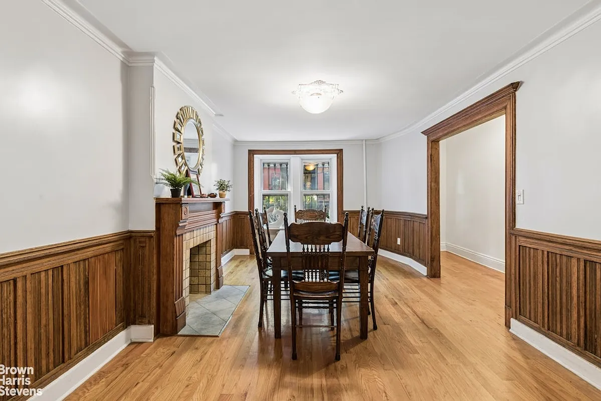 dining room with wainscoting