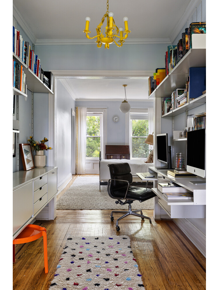 bedroom with attached office space