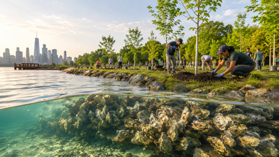Bette Midler started cleaning a neglected New York park in 1995; 30 years later, her group has planted 200,000 trees and built an artificial oyster reef