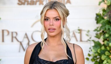 Brooks Nader wears sheer black lace dress at CFDA fashion week event