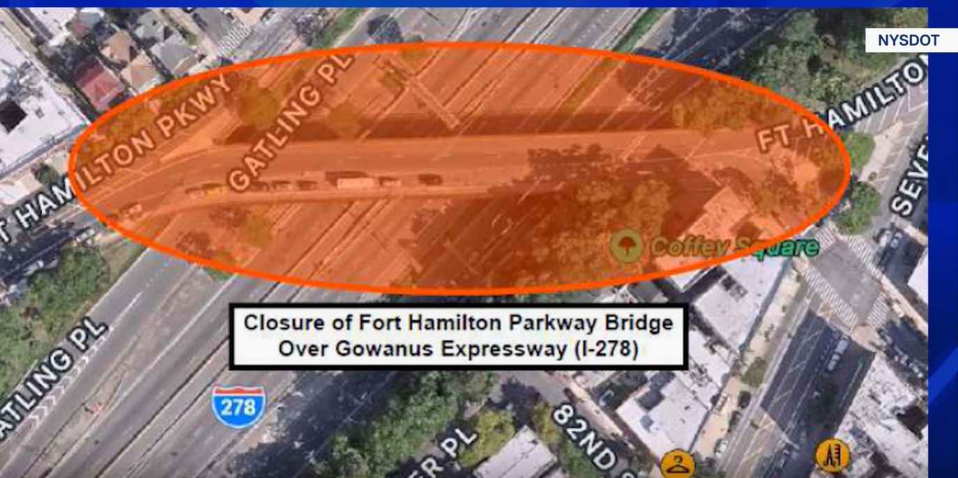 News 12 | Brooklyn | Fort Hamilton Parkway Bridge Over The Gowanus Expressway To Be Closed Overnight Beginning Wednesday