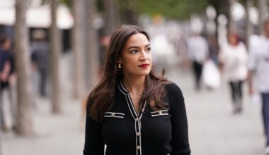 Adam Gray/Pool/Getty Images via CNN NewsourceRep. Alexandria Ocasio-Cortez (D-NY) arrives before a ceremony to commemorate the 25th anniversary of the September 11th terrorist attacks on the World Trade Center at the National 9/11 Memorial & Museum