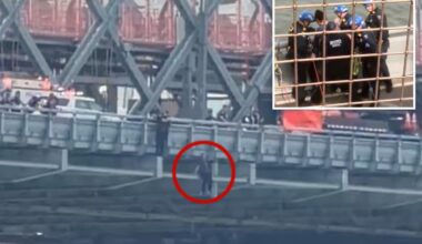 19-year-old threatens to jump off Williamsburg Bridge — before NYPD hoists him to safety