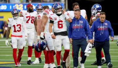 Giants appear to avoid the worst with Jaxson Dart knee injury